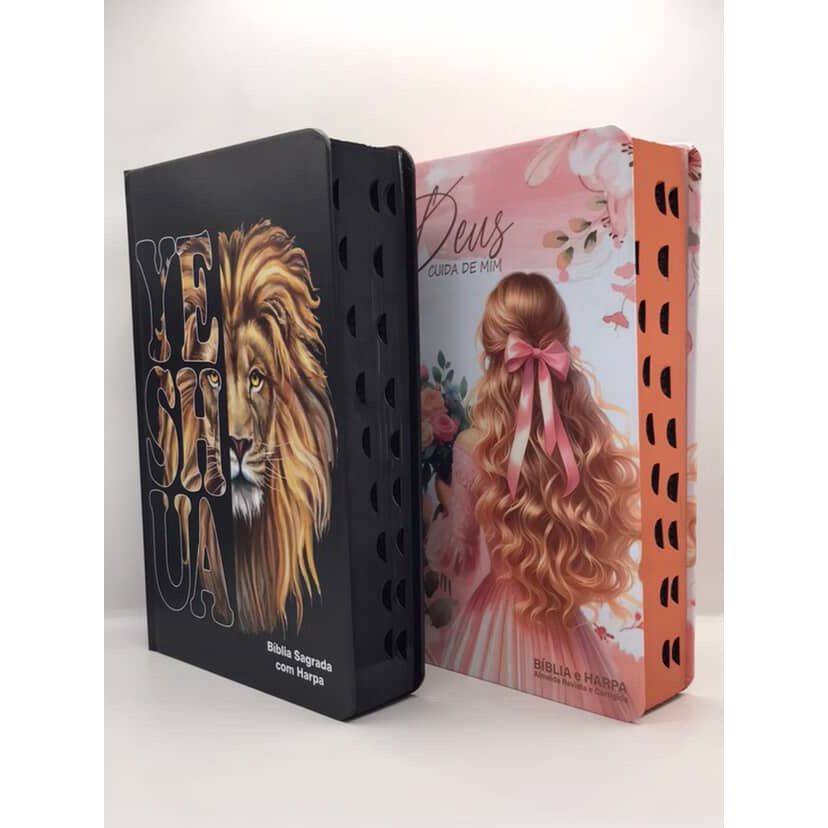 Kit 2 Bíblias  Sagrada Tamanho Grande Capa Dura Com Harpa Palavras de Jesus em Vermelho (Kit 60) em Oferta na Shopee