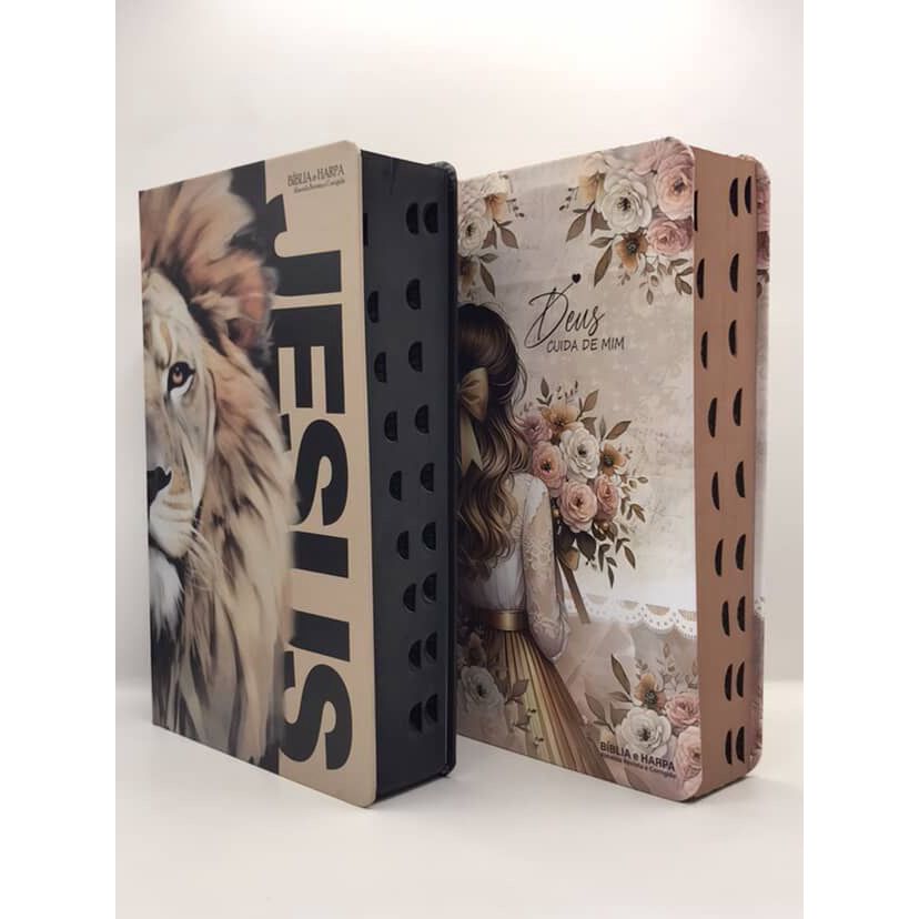 Kit 2 Bíblias  Sagrada Tamanho Grande Capa Dura Com Harpa Palavras de Jesus em Vermelho (Kit 61) em Oferta na Shopee