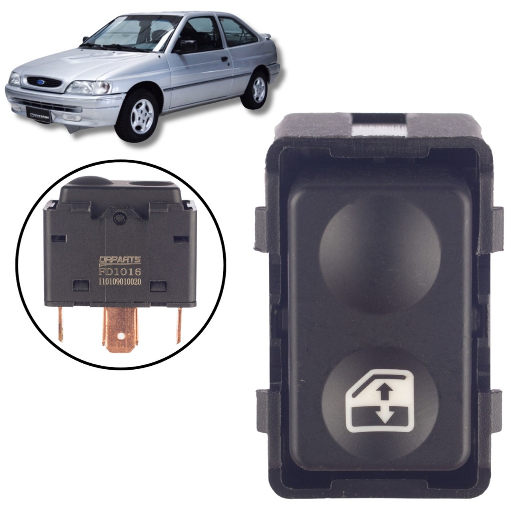 BOTÃO INTERRUPTOR VIDRO ELÉTRICO FORD ESCORT 1993/1996