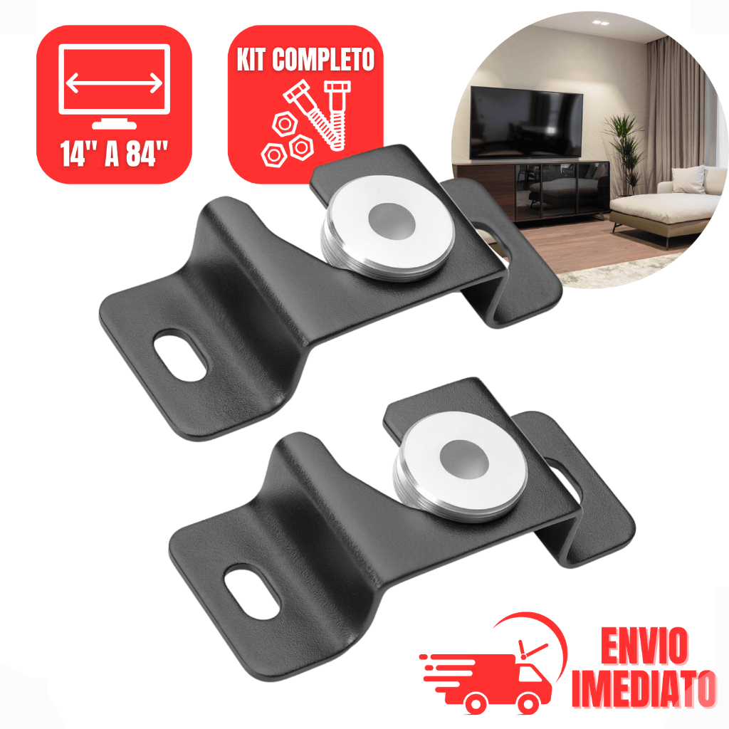 Suporte TV Universal Fixo Painel Parede Monitor LCD LED Plasma 14 a 84 Polegadas Fácil Instalação