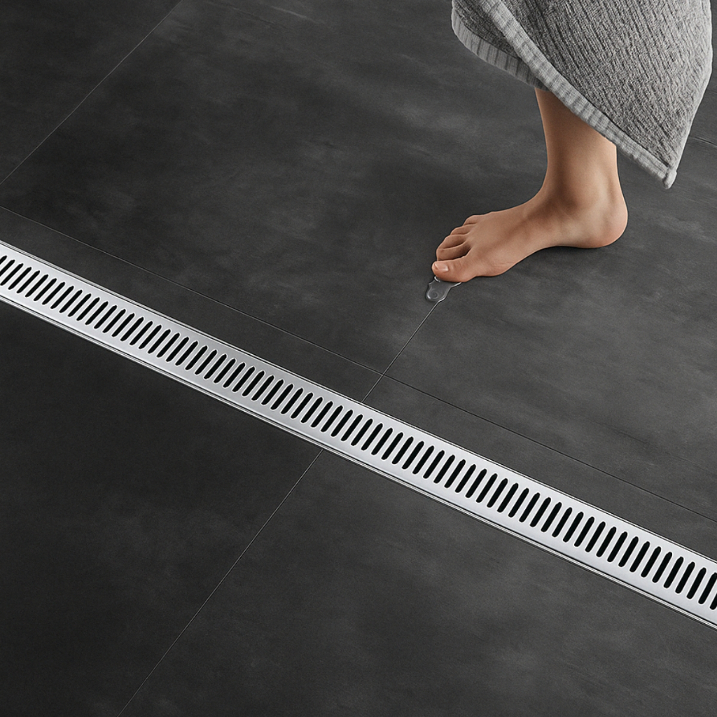 Ralo Linear Oculto Invisível 5cm com Grelha em Inox e Caixa Coletora Sifonada 50cm 70cm 80cm 90cm em Oferta na Shopee