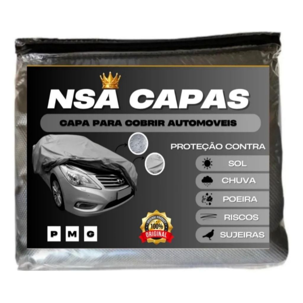 Capa Cobrir Carro Forrada 100% Impermeável Protege Sol Chuva Poeira NSA em Oferta na Shopee