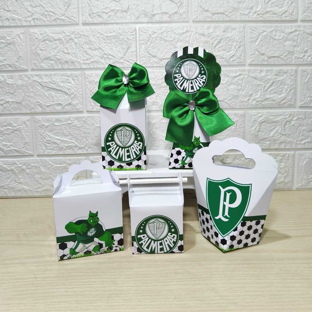 Kit Personalizados caixinhas FUTEBOL   PALMEIRAS Lembrancinha aniversário-Festa PEGUE E MONTE