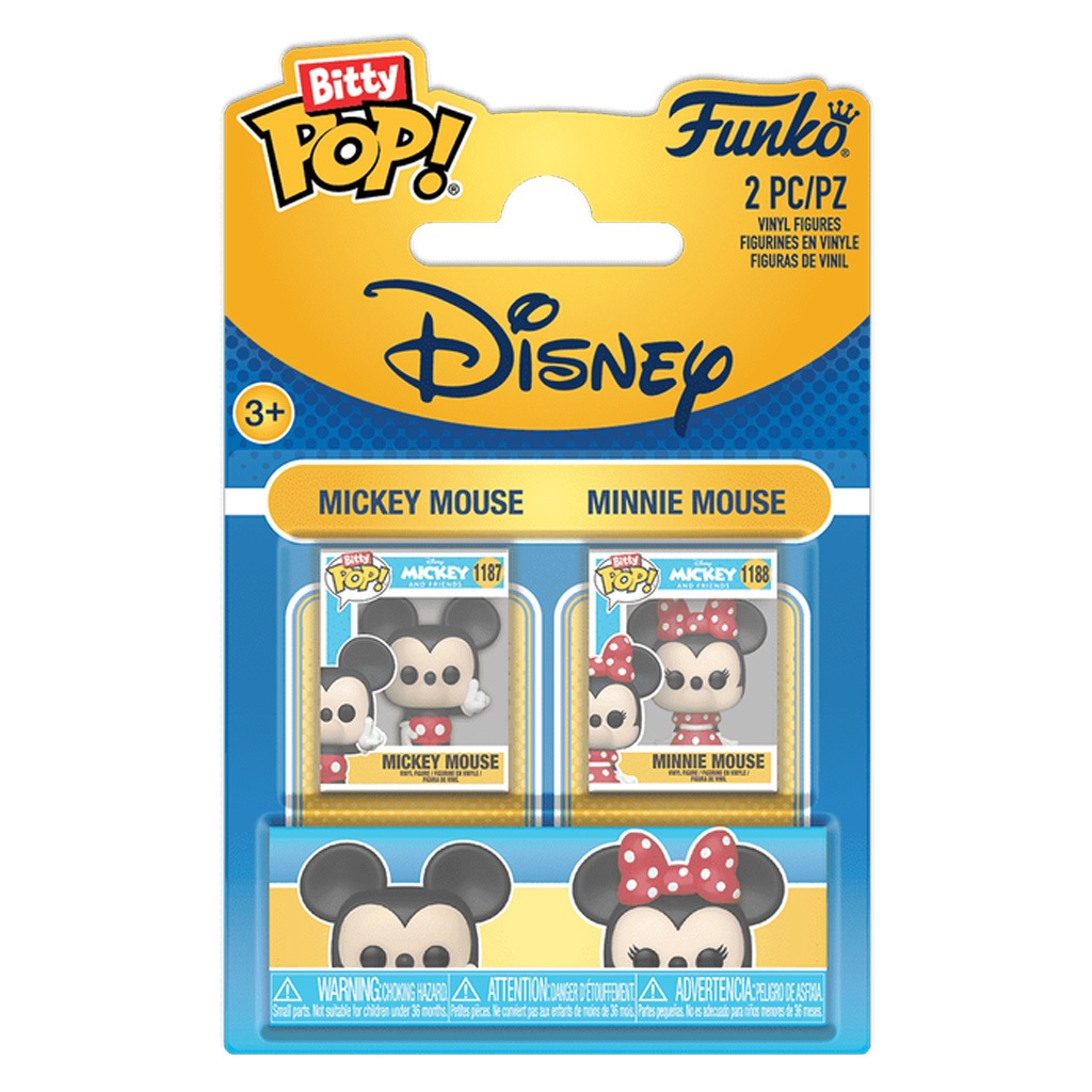 FUNKO BITTY POP DISNEY - MICKEY MOUSE & MINNIE MOUSE 2-PACK (88879) NOVO ORIGINAL