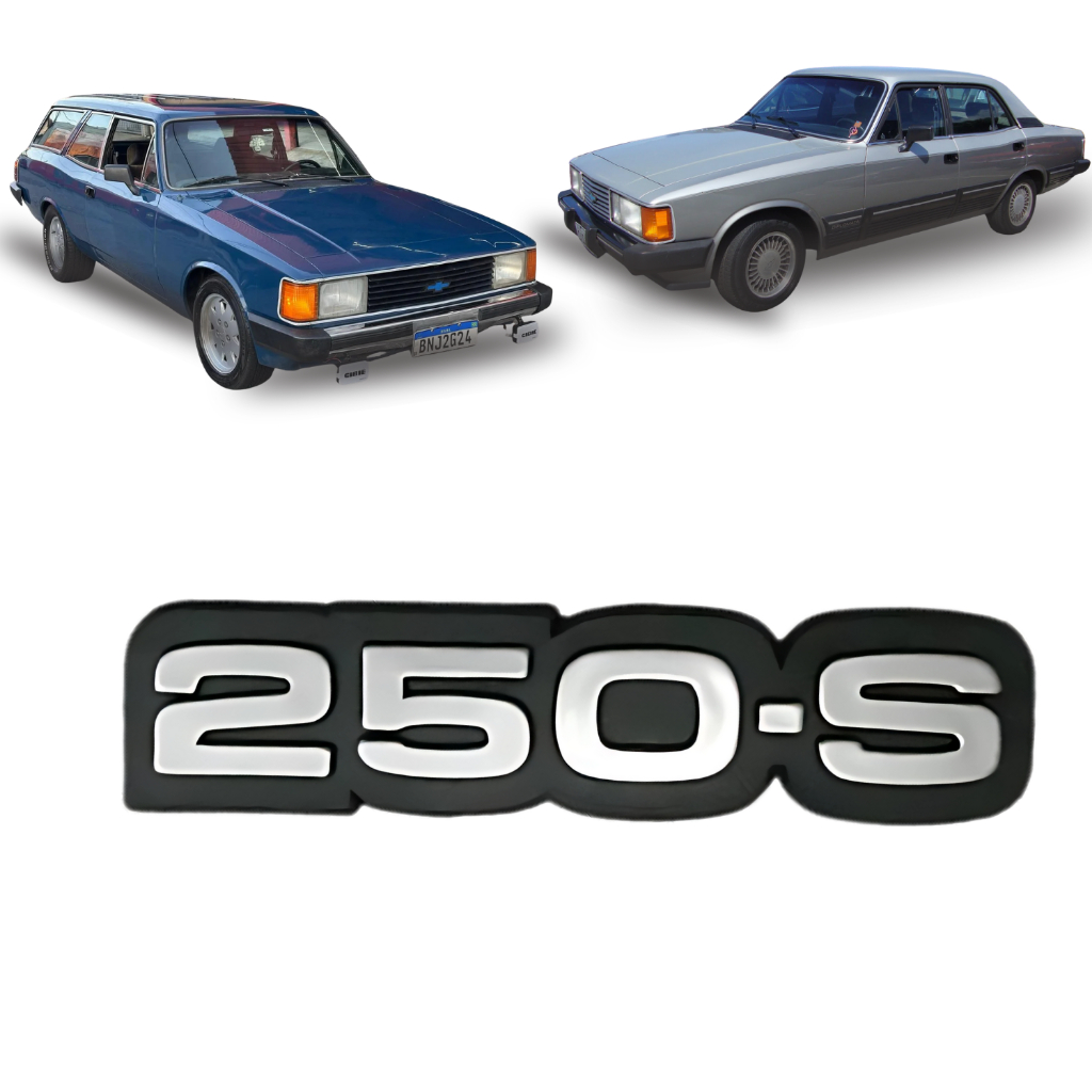 Emblema Letreiro Adesivo 250 S Opala e Caravan 1985 a 1992 250S Cinza unidade