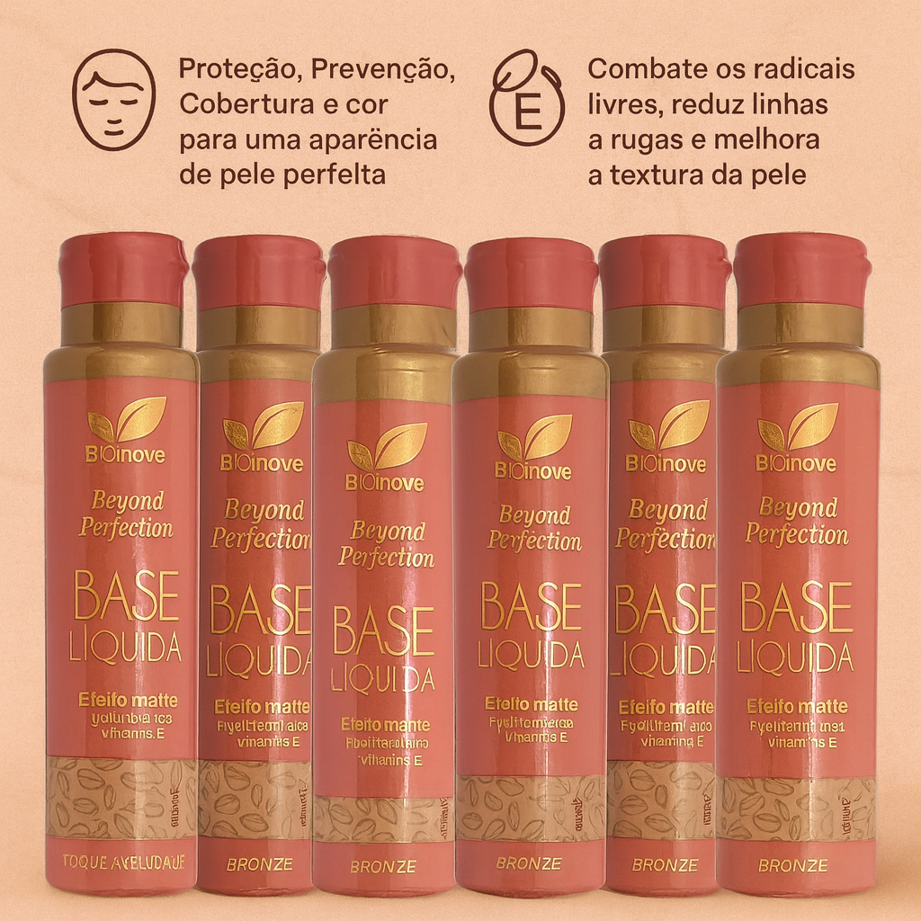 Kit 12 Bases Líquida Beyond Perfection Bio Inove 30ml Com Ácido Hialurônico e Vitamina E