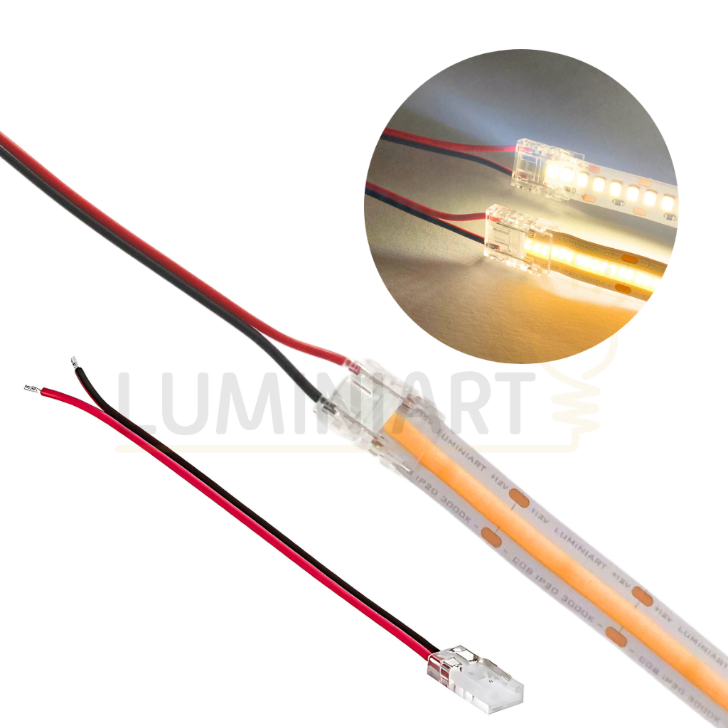 Kit 10x Conectores para Fita Led 8mm Rabicho Terminal Emenda Fácil Sem Solda