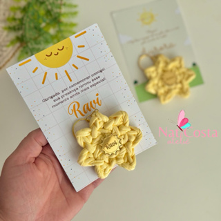 Lembranças personalizadas chaveiro em fio de malha SOL em Oferta na Shopee