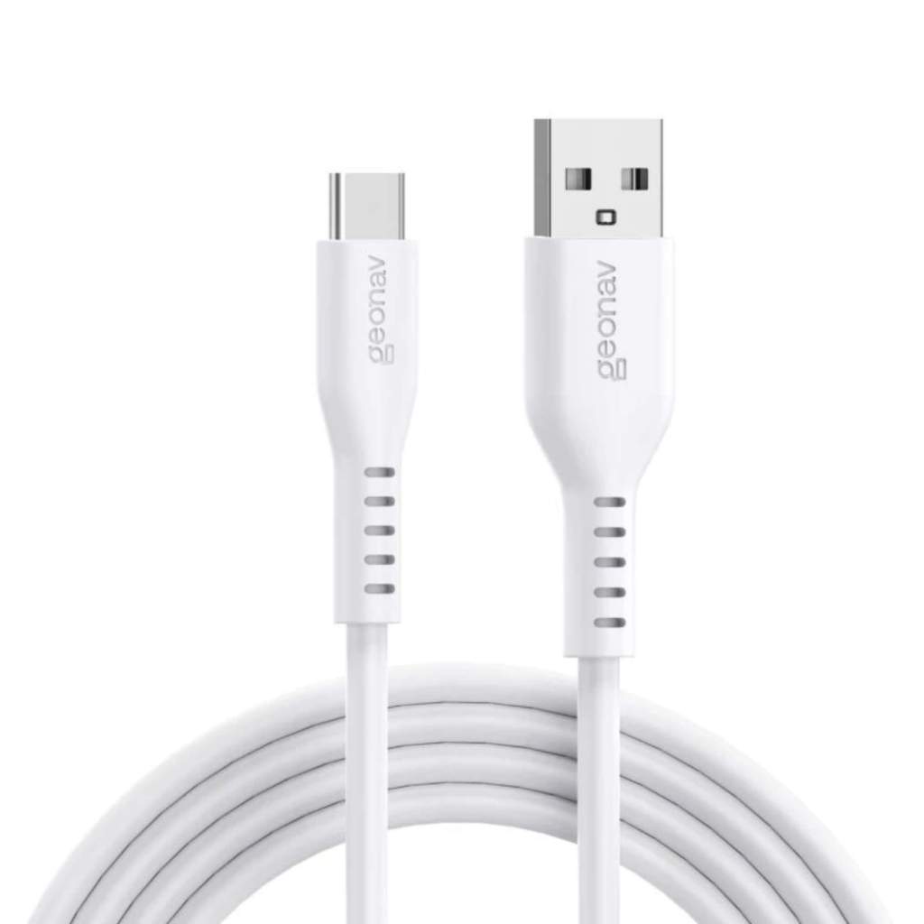 Cabo USB-A para USB-C 2.0 em Silicone 1,5m Branco Geonav - ESC05SWT em Oferta na Shopee