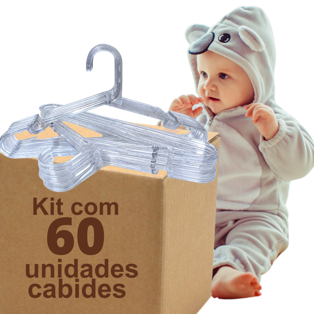 Kit Cabides Infantil de Acrílico Transparente com 60 Unidades em Oferta na Shopee