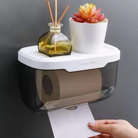 Suporte De Papel Higiênico  Parede Banheiro Caixa Organizadora De Papel Higiênico Sem Furar Parede