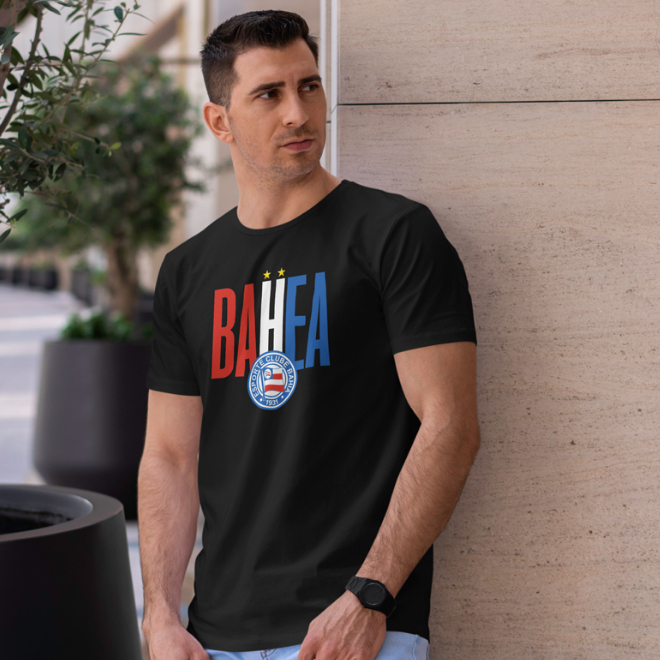 Camiseta Oficial Esporte Clube Bahia Tricolor Masculina Torcida Uniforme Futebol Time do Coração Ba