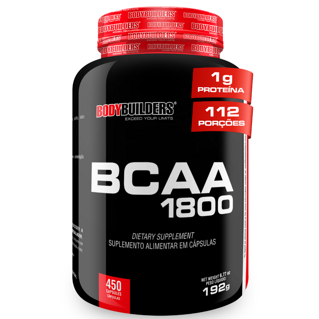 BCAA 1800 450 Cápsulas - Rápida Absorção - Bodybuilders em Oferta na Shopee