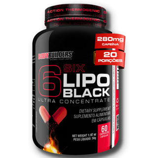 Termogênico 6 Six Lipo Black Ultra Concentrate 60 Cáps - Bodybuilders em Oferta na Shopee