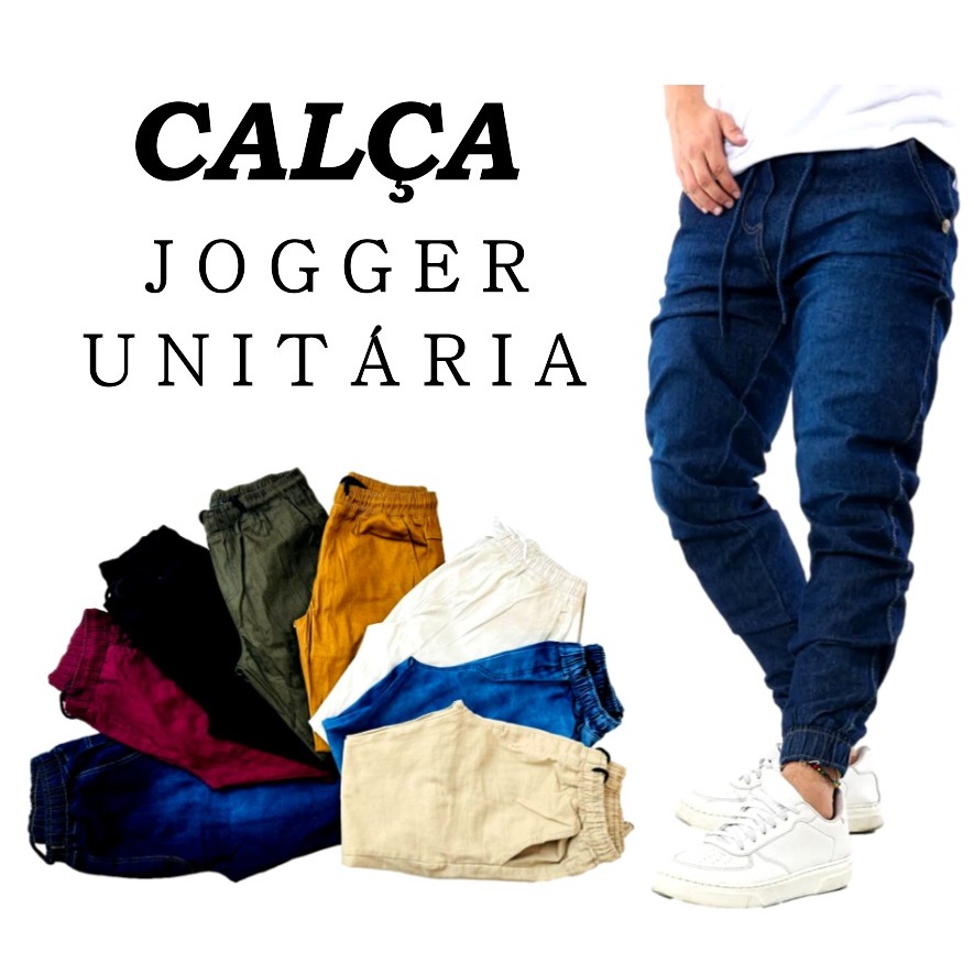 Calça Jogger Masculina Elastano Punho Elástico Streetwear PRONTA ENTREGA