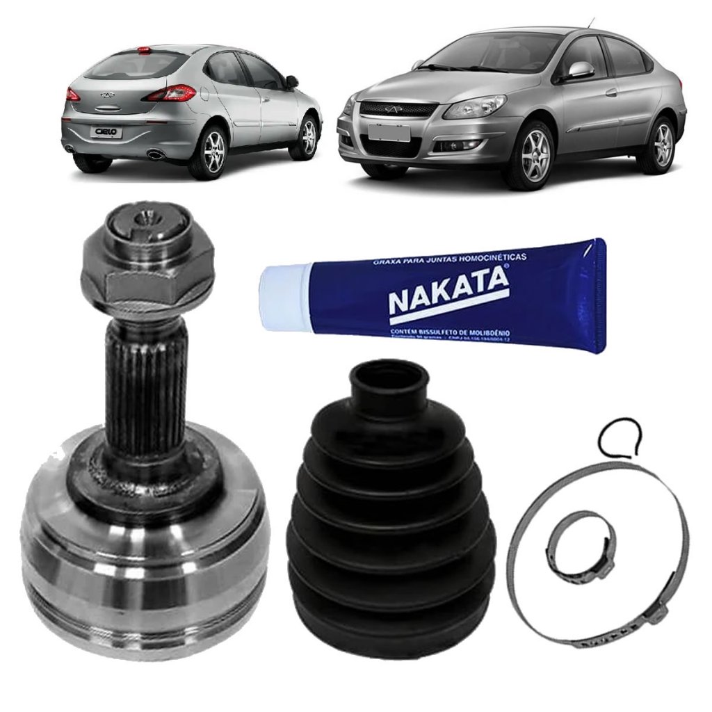 Junta Homocinetica Chery Cielo Hatch 1.6 2010 Até 2014 32x26 Completa com Coifa Graxa Porca e Travas