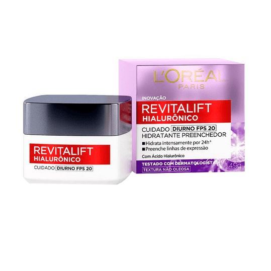 Revitalift Hialurônico Diurno FPS20 49g  L'Oréal Paris em Oferta na Shopee