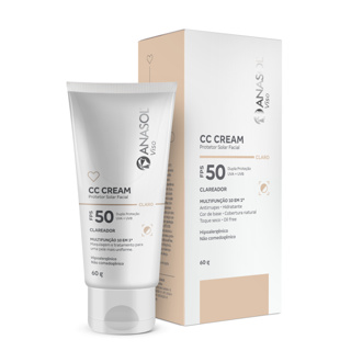 Anasol CC Cream Protetor Solar Facial FPS50 Clareador cor Claro - 60g em Oferta na Shopee