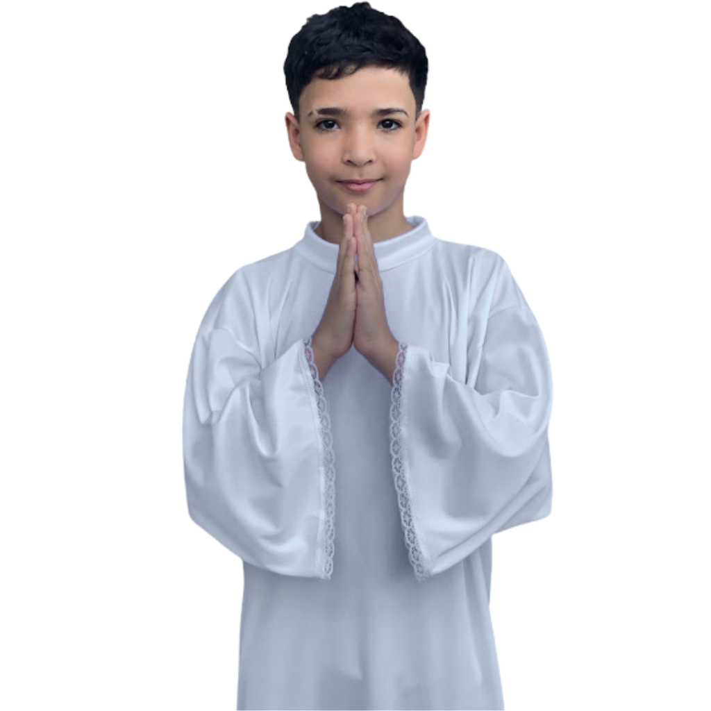 Túnica Anjinho Fantasia de Anjo - Bata de Helanca