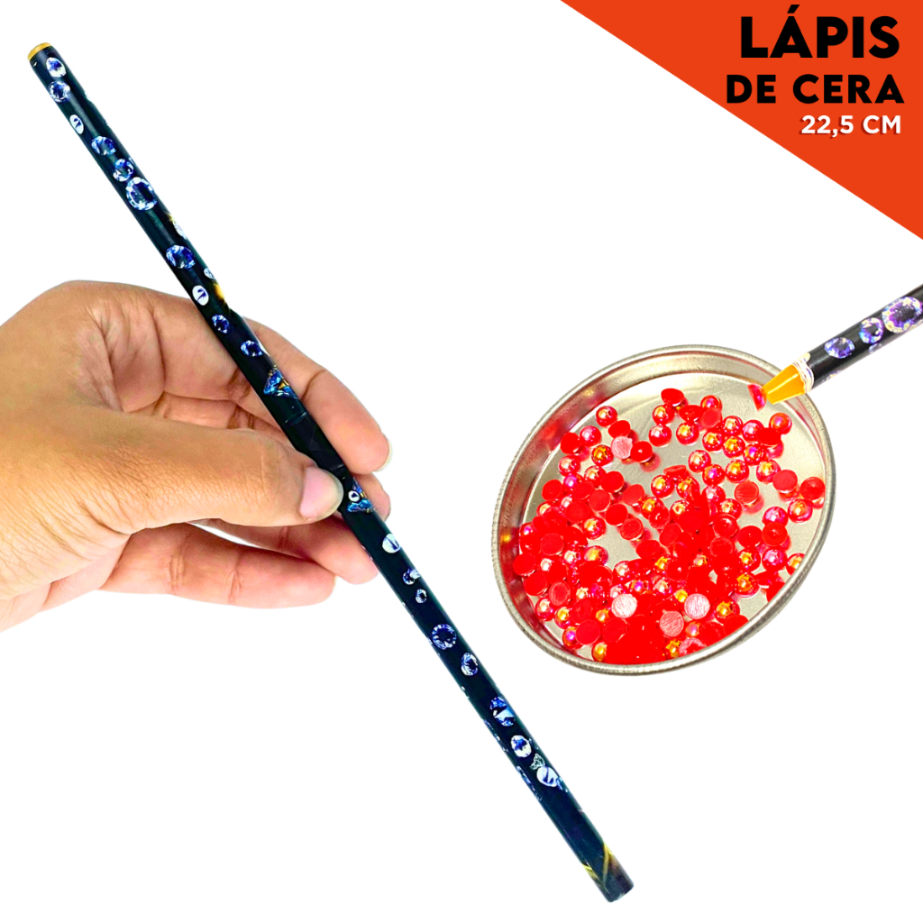 Lápis Pega Strass de Cera – Ferramenta Ideal para Aplicação de Pedrarias e Decoração de Unhas - NL