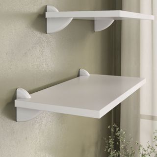 Kit de 3 PRATELEIRAS BRANCAS 40x20cm com SUPORTE organização decoração em Oferta na Shopee