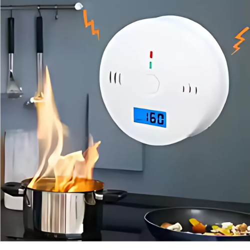 Alarme de monóxido de carbono Co2 alarme de fumaça detector display lcd alarme de casa para  gás cO2