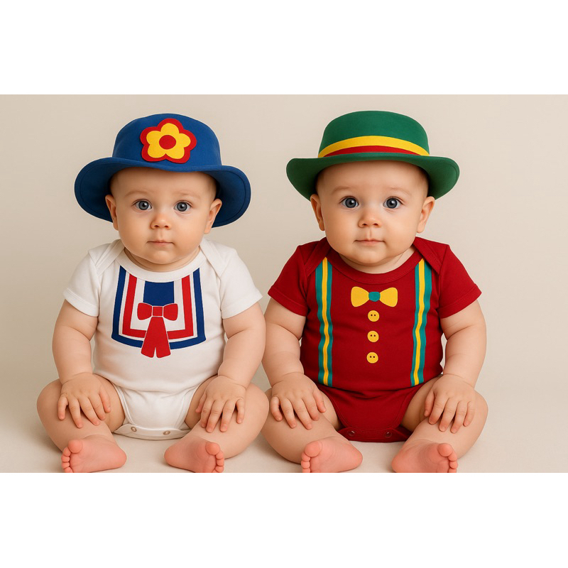 Body Bebê Patati Patatá Palhaço Infantil Algodão Confortável Fantasia Festa Circo em Oferta na Shopee