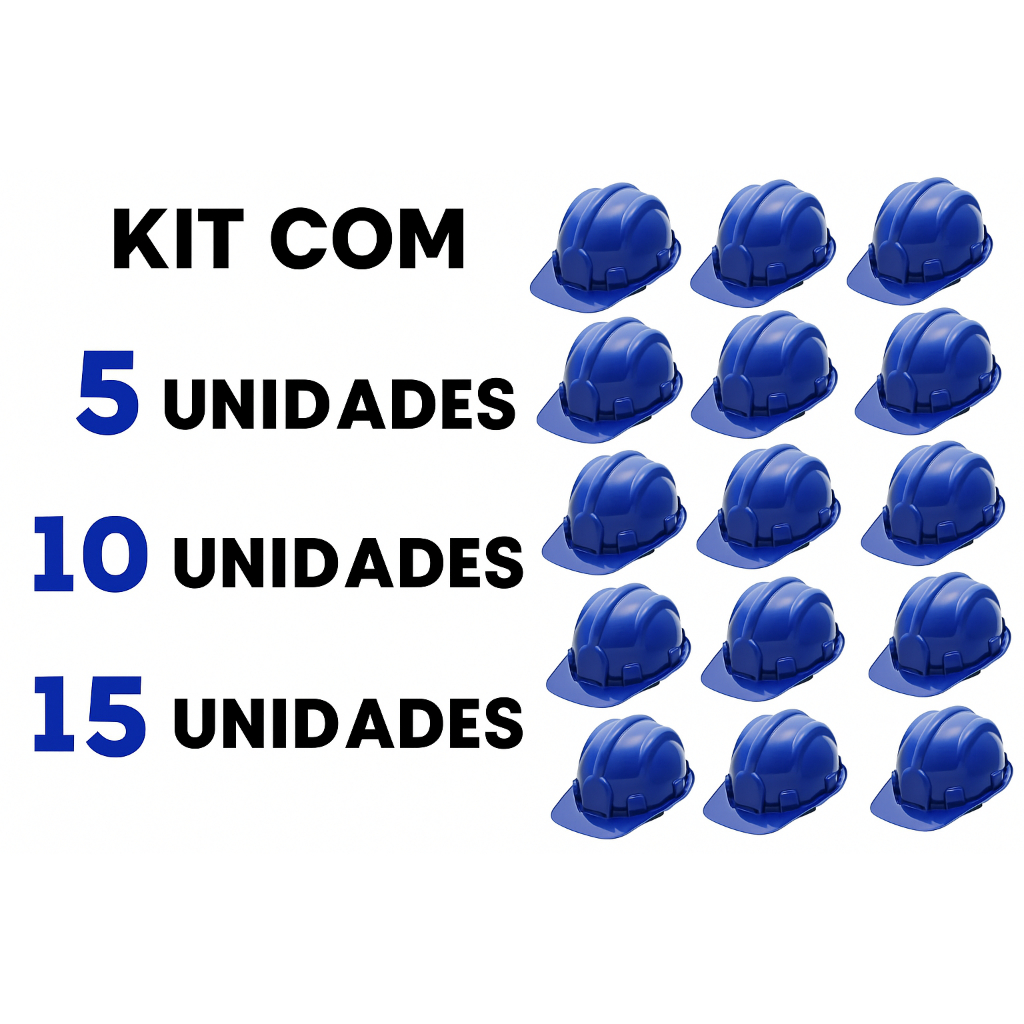 Kit Capacete De Segurança Com Carneira Obra Construção Engenheiro Pedreiro Trabalho Proteção Epi CA 31469