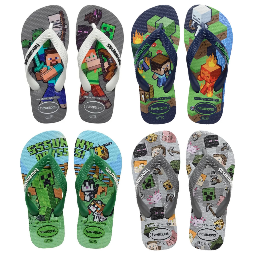 CHINELO HAVAIANAS MINECRAFT ORIGINAL INF/ADULTO em Oferta na Shopee