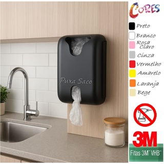Organizador Dispenser de Sacolas Plásticas Puxa Saco Dupla Face 3M Cores em Oferta na Shopee