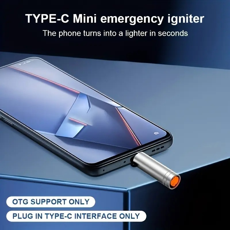 Mini Isqueiro Elétrico Assoprar Eletronico Portátil Tipo C — imagem 2 de 2