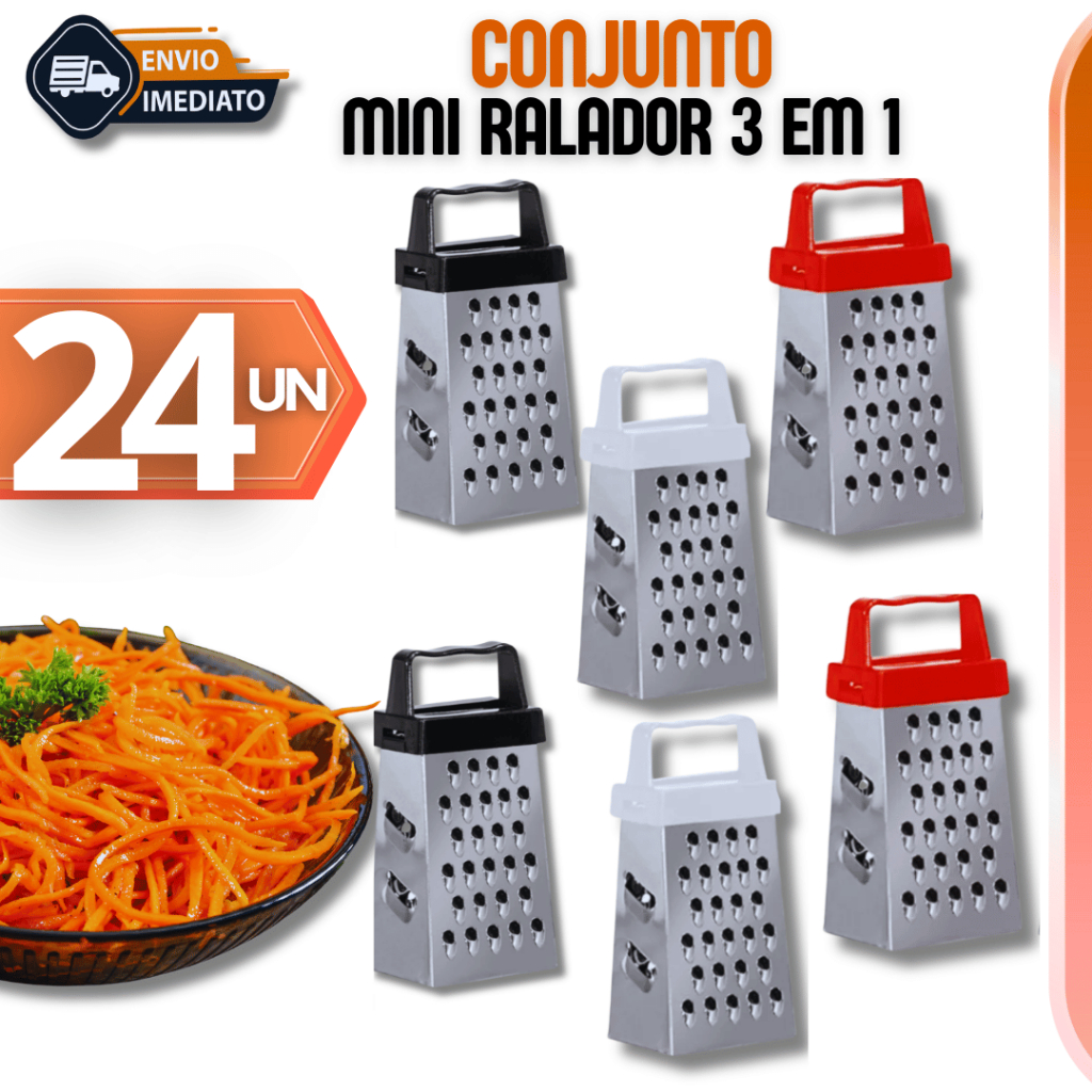 Conjunto 24 Mini Ralador Inox Ralador Multiuso Raladores Lembrancinha Ultensilios De Cozinha Variáveis Inox 7,1cm
