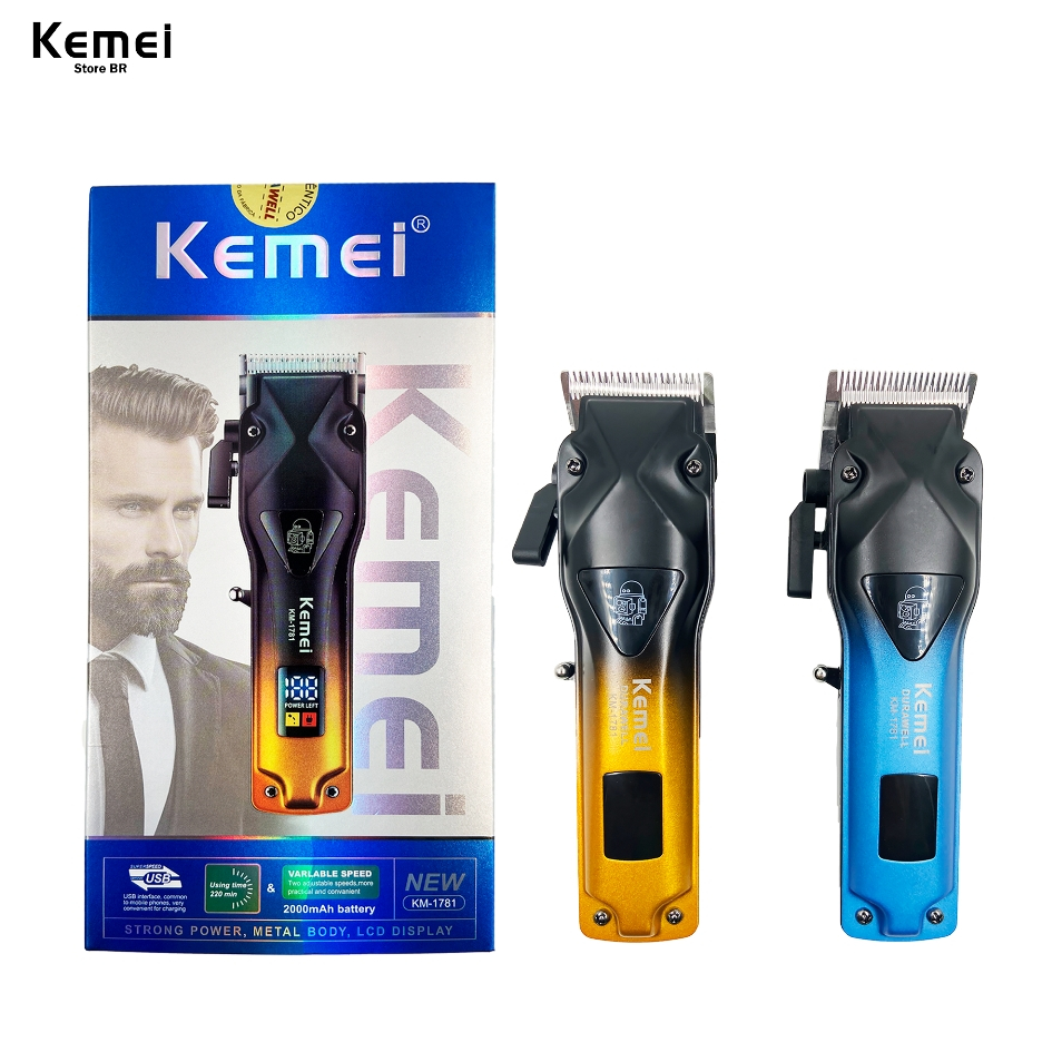 Kemei KM-1781-CORPO EM METAL Profissional USO DUPLO Bateria 2000mAh em Oferta na Shopee