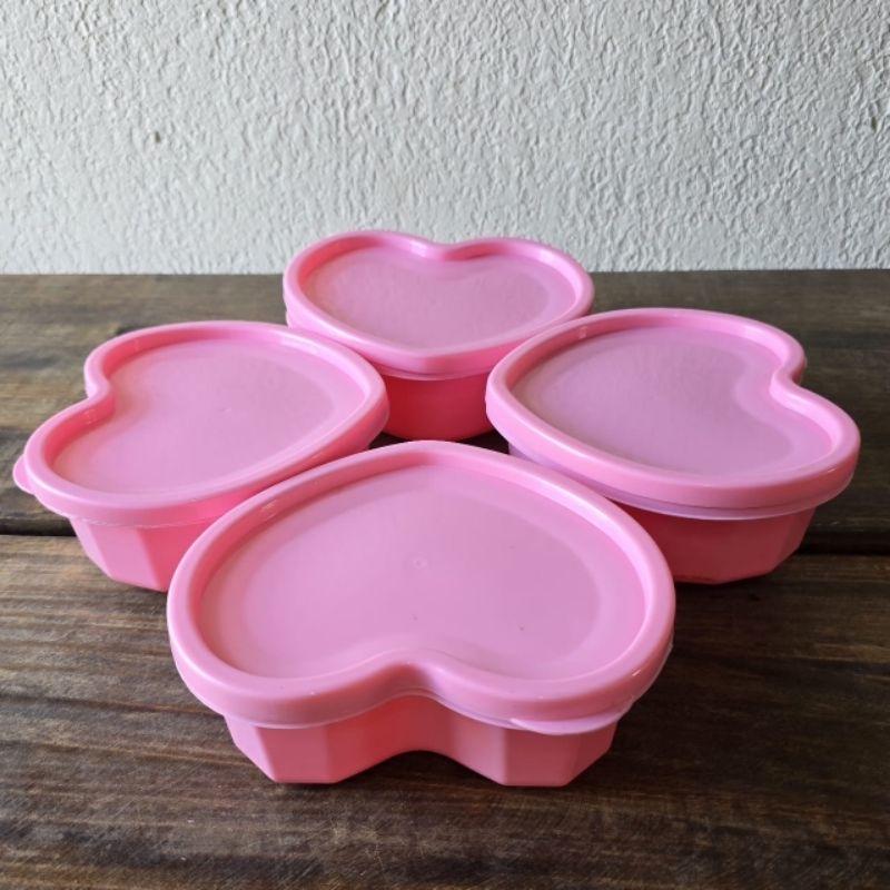 Kit 7 unidades Embalagem Pote Coração com Tampa 550ml em Oferta na Shopee