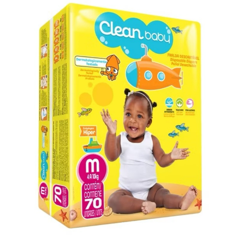 Pacotão de fralda Clean Baby M 70 fraldas