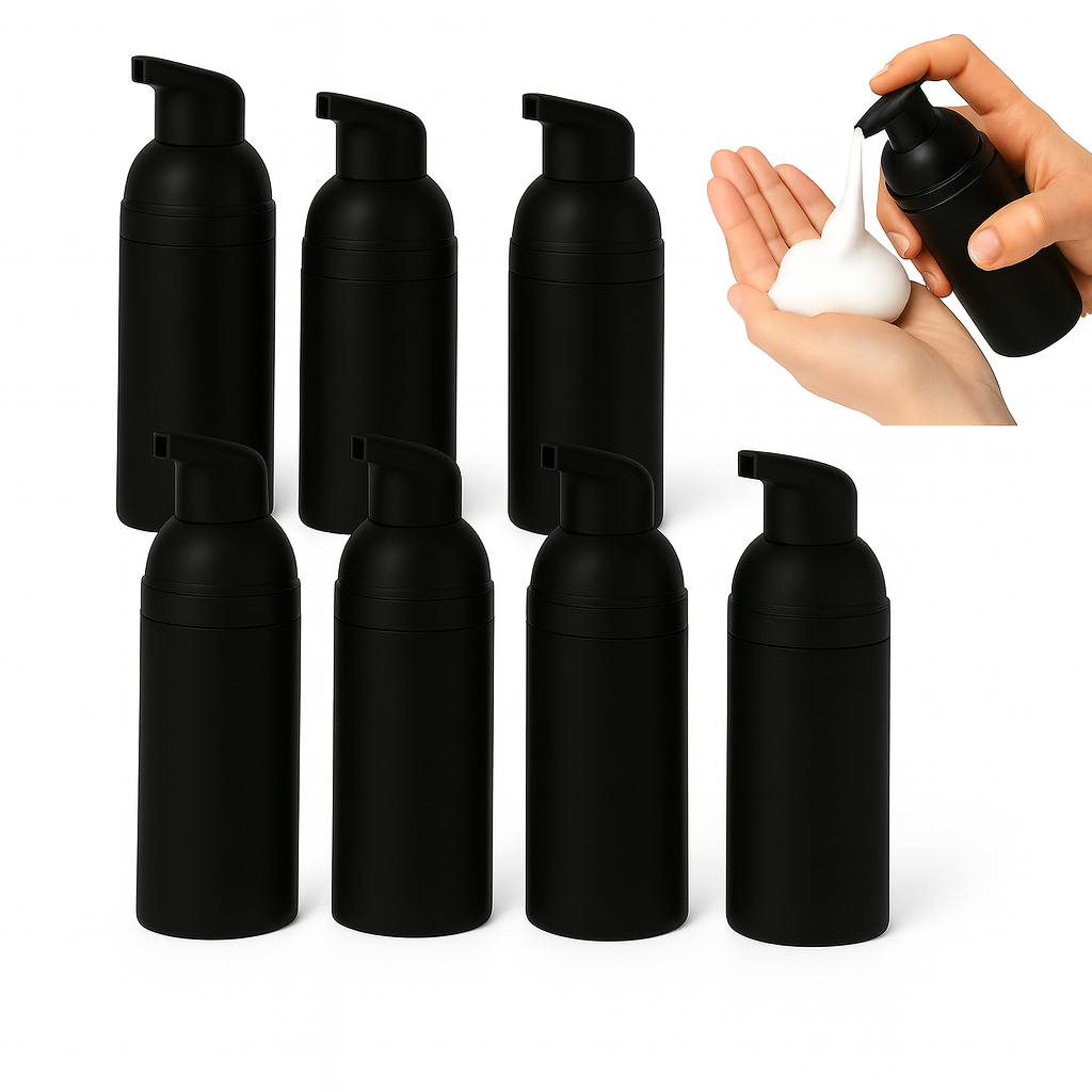 Kit 6 / 12 Pump Dosador de Espuma All Black – Limpeza Facial, Higienização e Extensão de Cílios em Oferta na Shopee