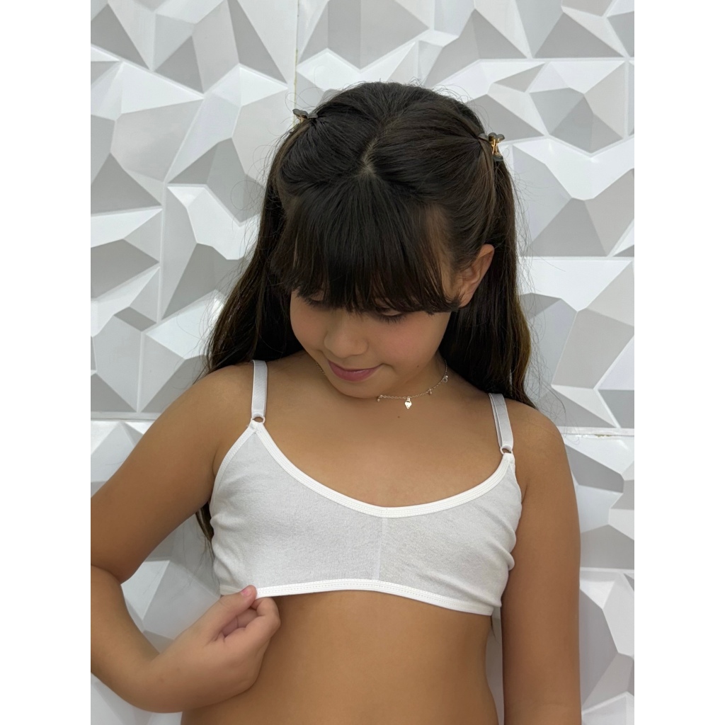 Sutiã Menina Moça Infantil Lingerie Liso Sem Bojo 100% Algodão