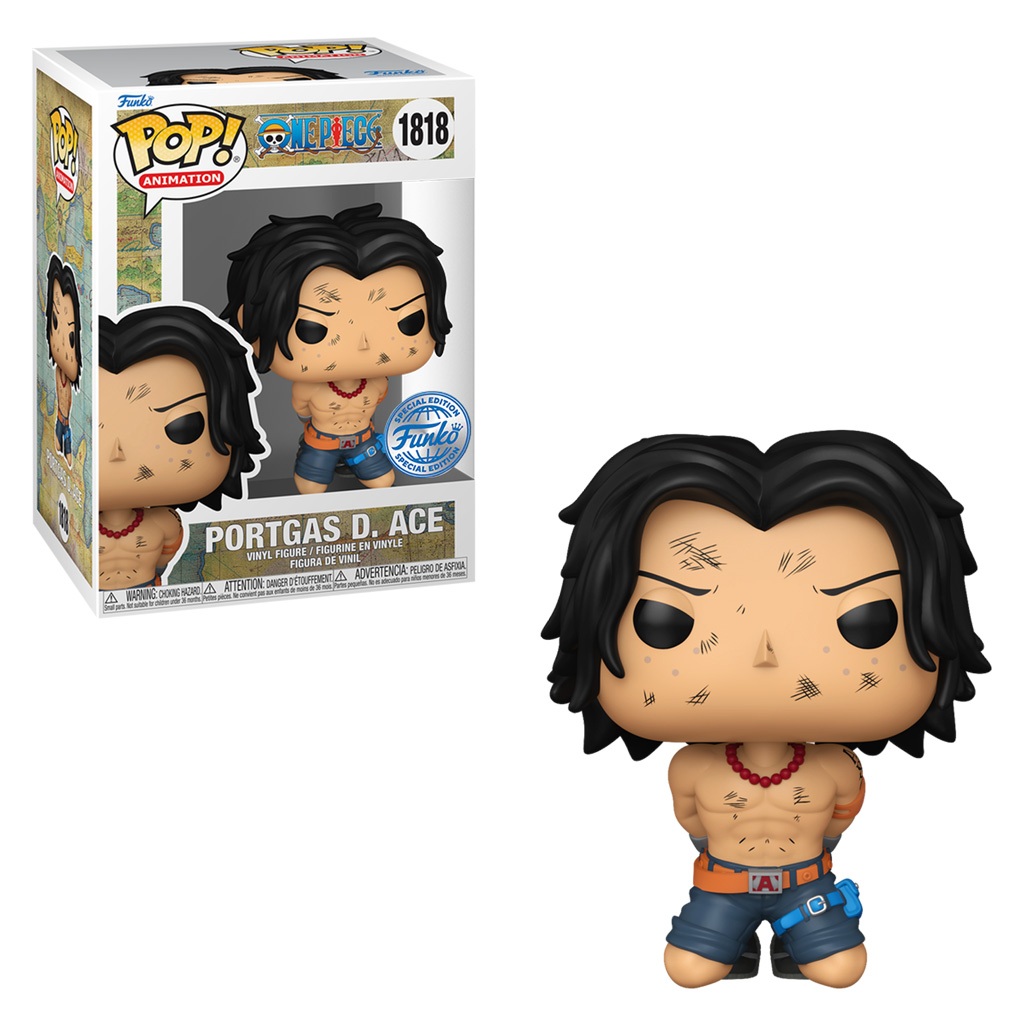 FUNKO POP ANIMATION ONE PIECE EXCLUSIVE - PORTGAS D.ACE 1818 (C/ACRILICO) NOVO ORIGINAL em Oferta na Shopee