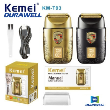 Barbeador Shaver Profissional Masculino Kemei T93 Bivolt Recarregável Portátil em Oferta na Shopee