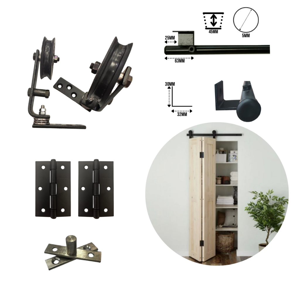 Kit Celeiro Tubular - Trilho Para Porta Camarão Preto - 1m