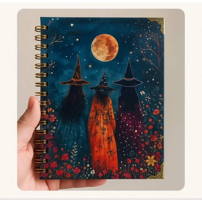 ✨ CADERNO MÁGICO A5 – BRUXAS & LUA CHEIA ✨🌙 em Oferta na Shopee