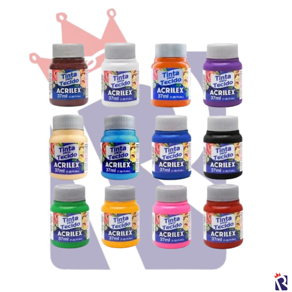 KIT TINTA DE TECIDO ACRILEX 37ML