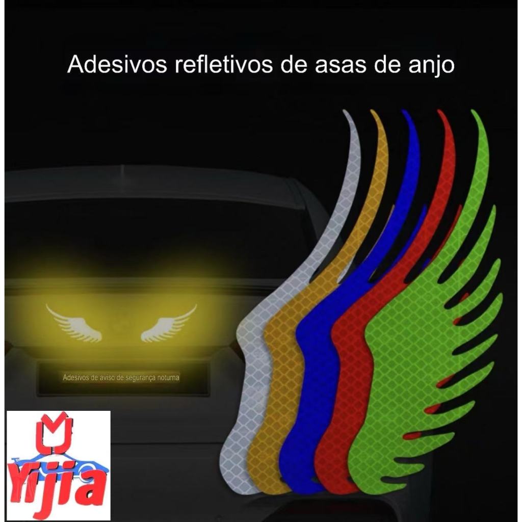Par de Adesivos Asas Refletivas (Lado Direito e Esquerdo) - 13x4,5 cm! em Oferta na Shopee