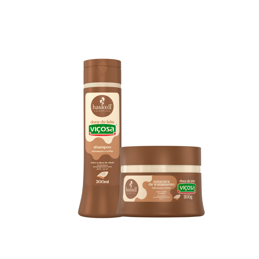 Kit Shampoo e Mascara Doce de Leite 300ml Haskell