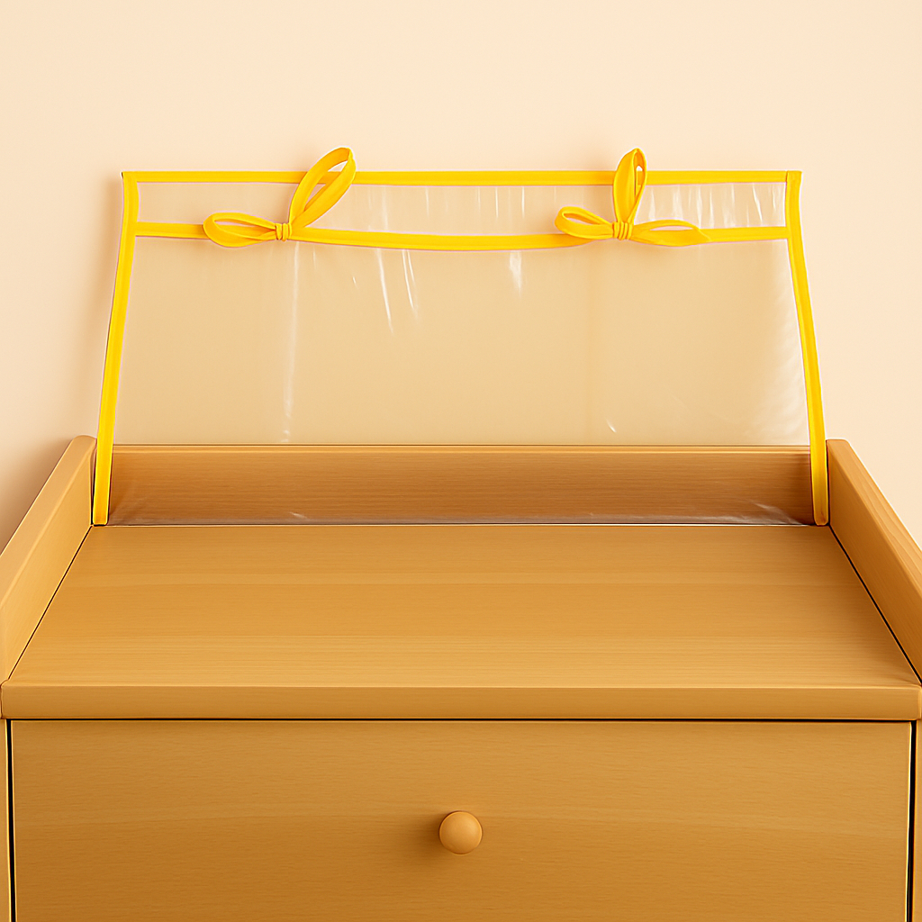 Capa Plástica para Trocador de Espuma Para Cômoda acabamento com Viés