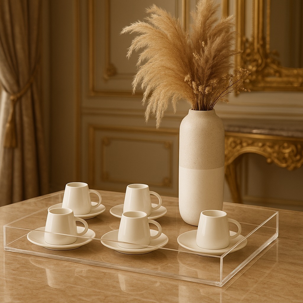 Bandeja Lisa Acrílica Transparente Com 40 X 30 X 5 Cm Acrílico 3mm