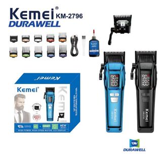 Maquina de Cortar Cabelo Profissional Recarregável Bivolt 9000 RPM Display LCD Kemei KM-2796 em Oferta na Shopee