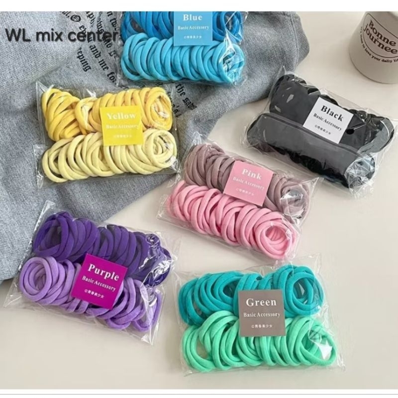 Kit 50/100/150 xuxinhas elásticos de cabelo grande feminino rabicó de cabelo para crianças e adultos cores em Oferta na Shopee