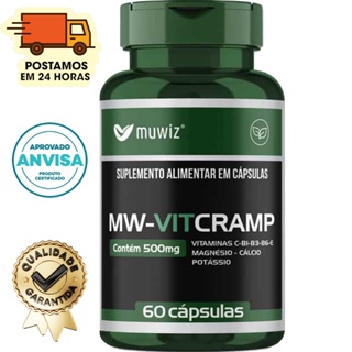 Magnésio + Cálcio + Potássio + Vitaminas - 60 Cápsulas 500mg - Muwiz em Oferta na Shopee