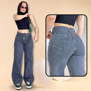 Calça Jeans Wide Leg Marmorizada Preta Cintura Alta Levanta Bumbum 34 ao 46 Cargo Pantalona em Oferta na Shopee